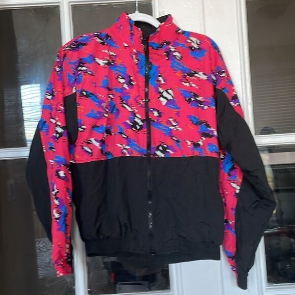 Dolfin international cool vtg 90s windbreaker jacket full zip pixel size medium - Picture 12 of 15